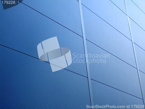 Image of Blue aluminum wall