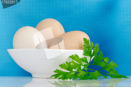 Image of Three eggs in the bowl 