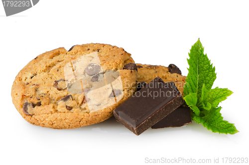 Image of Chocolate chip cookies with chocolate parts