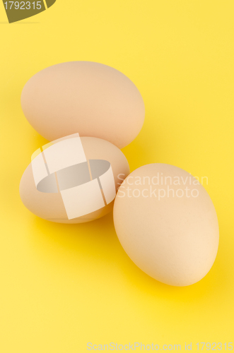 Image of Three brown eggs