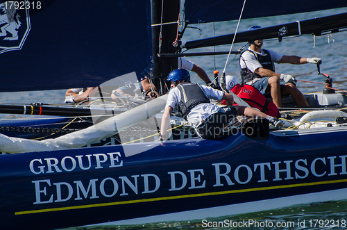 Image of Groupe Edmond de Rothschild compete in the Extreme Sailing Serie