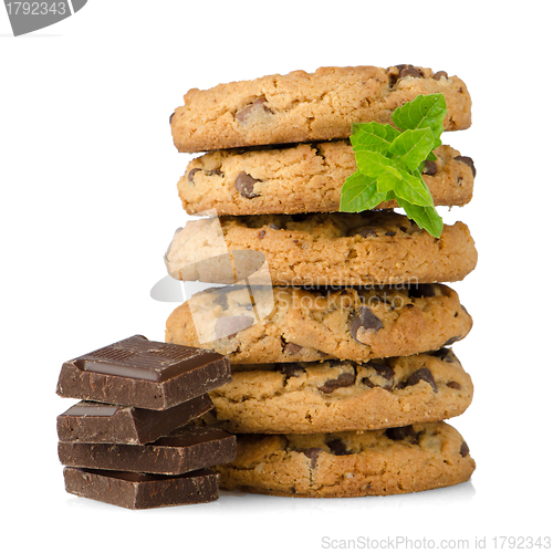 Image of Chocolate chip cookies with chocolate parts