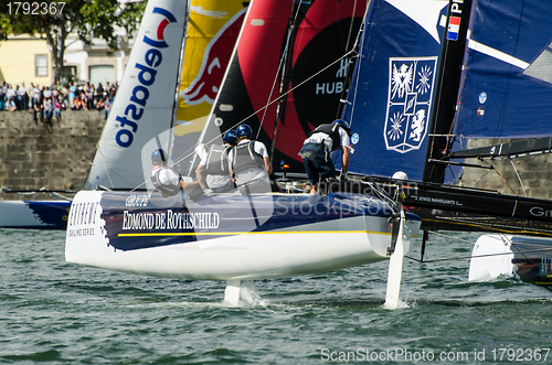 Image of Groupe Edmond de Rothschild compete in the Extreme Sailing Serie