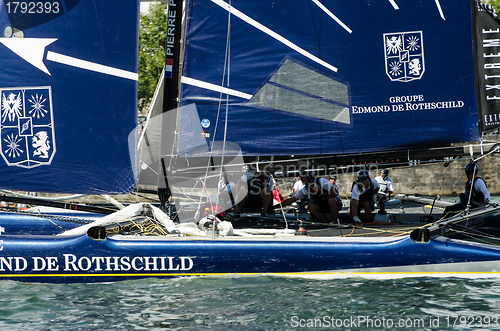 Image of Groupe Edmond de Rothschild compete in the Extreme Sailing Serie