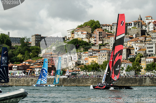 Image of Participants compete in the Extreme Sailing Series