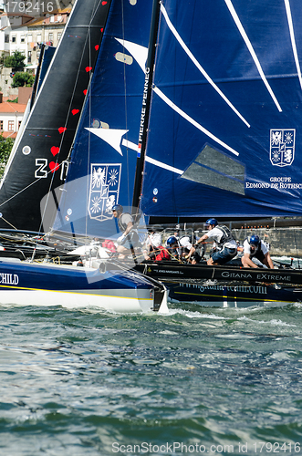 Image of Groupe Edmond de Rothschild compete in the Extreme Sailing Serie