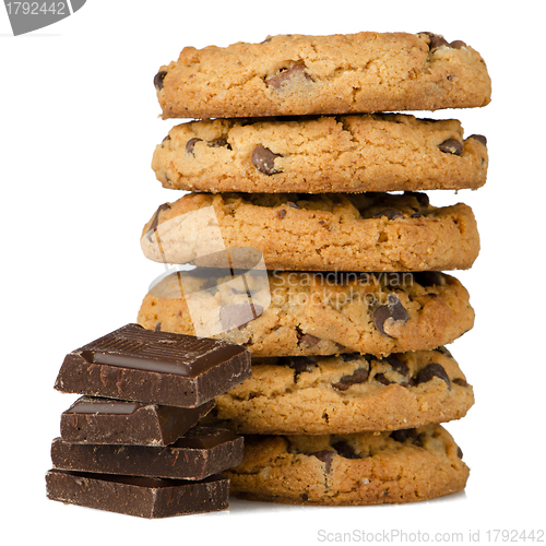 Image of Chocolate chip cookies with chocolate parts