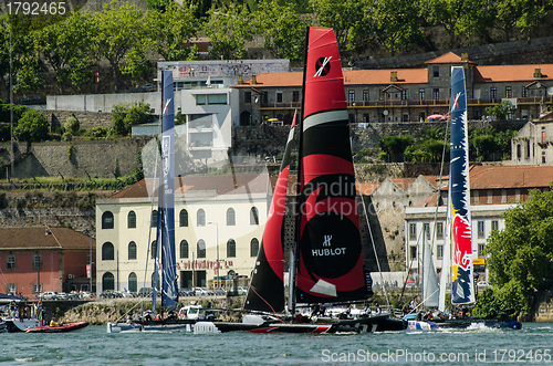 Image of Participants compete in the Extreme Sailing Series