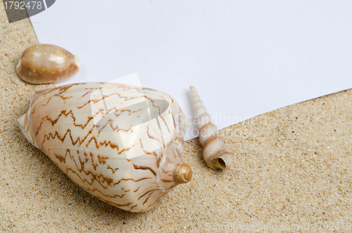 Image of Blank paper on sand