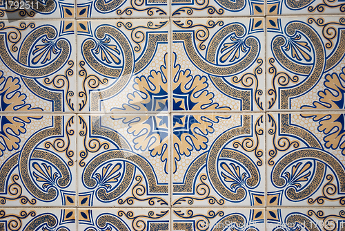 Image of Traditional Portuguese glazed tiles