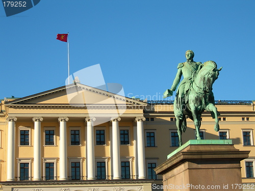 Image of Statue of King Karl Johan outside the Royal Pallace in Oslo