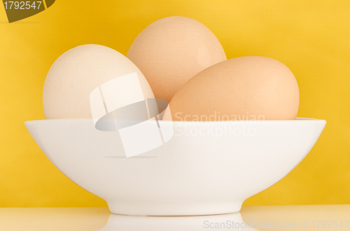 Image of Three eggs in the bowl 