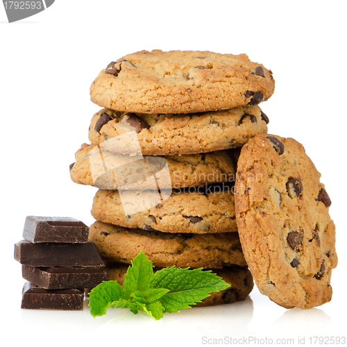 Image of Chocolate chip cookies with chocolate parts