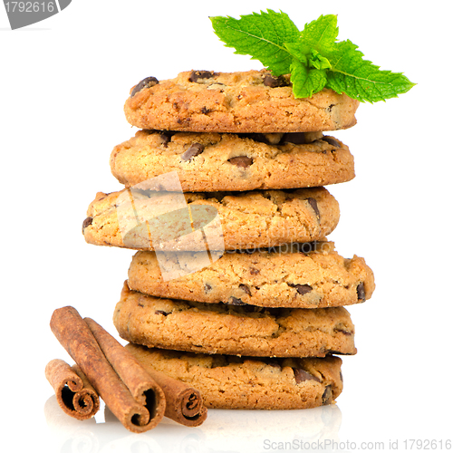 Image of Tasty oat biscuits with cinnamon sticks