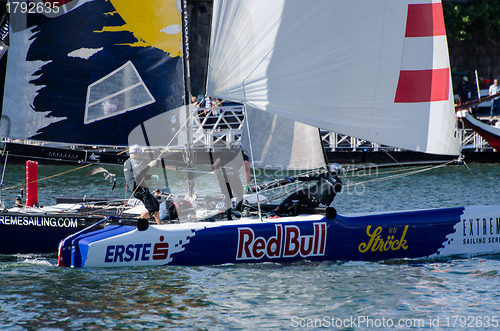 Image of Red Bull Sailing Team compete in the Extreme Sailing Series