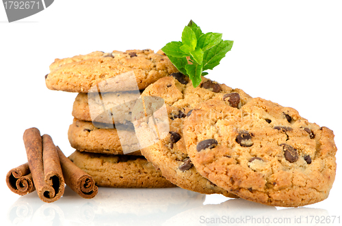 Image of Tasty oat biscuits with cinnamon sticks