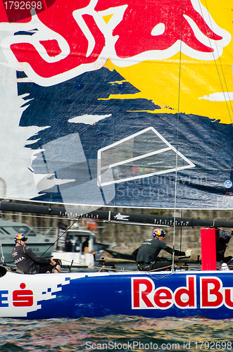 Image of Red Bull Sailing Team compete in the Extreme Sailing Series