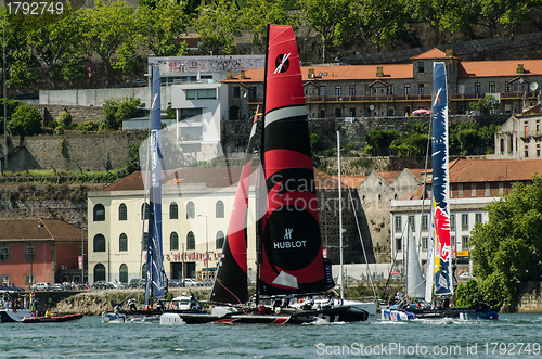 Image of Participants compete in the Extreme Sailing Series