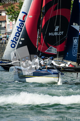 Image of Groupe Edmond de Rothschild compete in the Extreme Sailing Serie