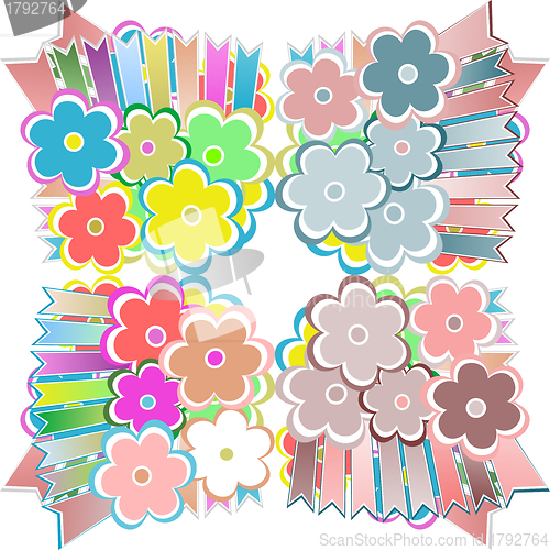 Image of Seamless flowers vector abstract background