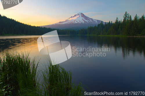 Image of Sunset on Trillium Lake