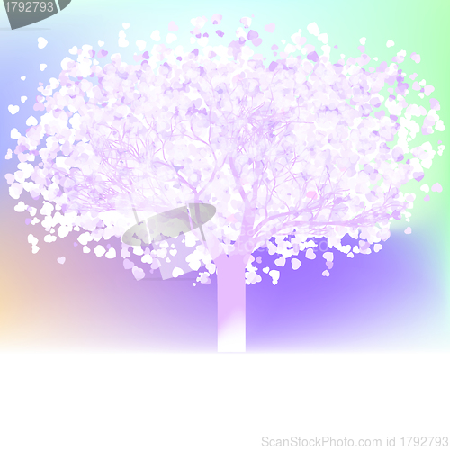 Image of Stylized love tree made of hearts. EPS 8