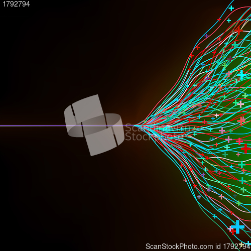 Image of Abstract blue red energy design against dark. EPS8