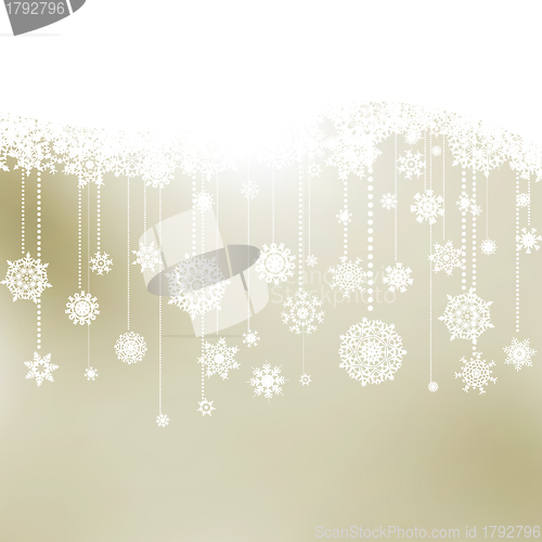 Image of Christmas background with snowflakes. EPS 8