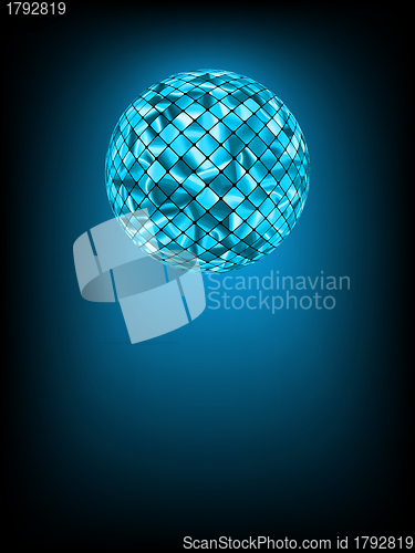 Image of Disco ball with glow in haze. EPS 8