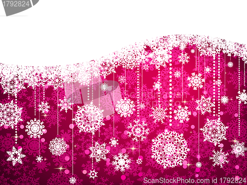 Image of Christmas background with snowflakes. EPS 8