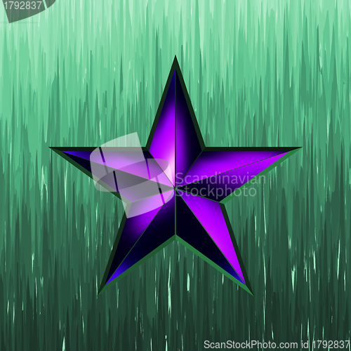 Image of illustration of a purple star on steel. EPS 8