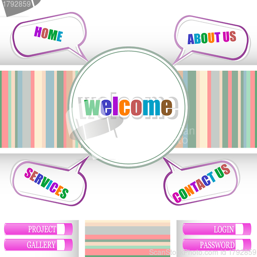 Image of Retro style website template, design frame