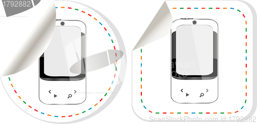 Image of smart phone stickers label set