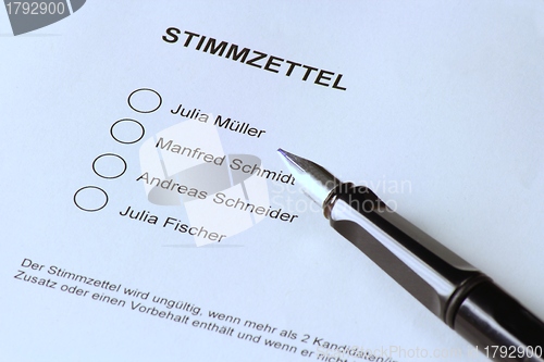 Image of German ballot paper 