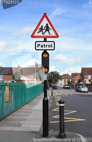 Image of School patrol warning sign
