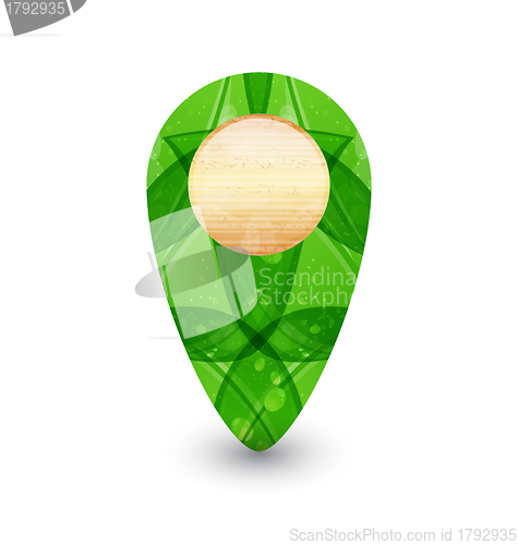 Image of Eco friendly wooden icon for web design