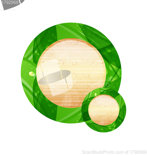 Image of Eco friendly wooden icon for web design