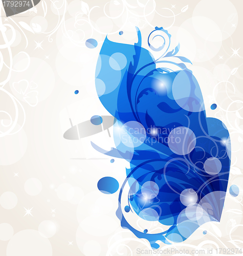 Image of Abstract transparent floral background, design elements