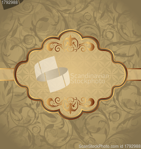 Image of Vintage greeting card, seamless floral texture