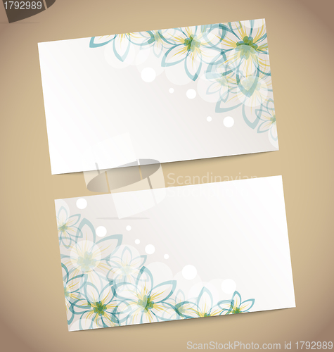 Image of Two retro wedding cards with flower's