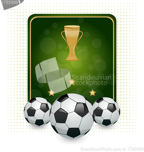 Image of Football layout with champion cup and place for your text