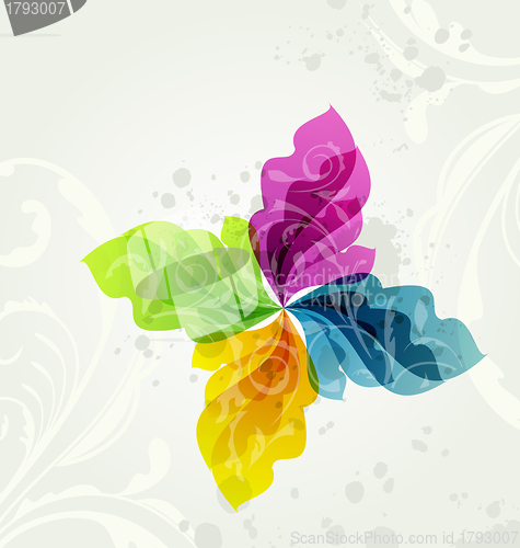 Image of Multicolor transparent floral background