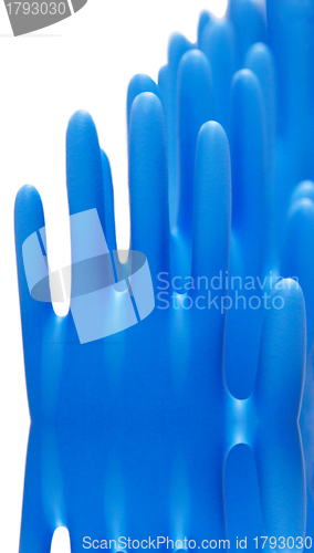 Image of Blue latex gloves