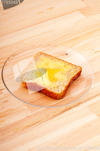 Image of bread butter and honey