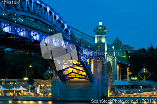 Image of Andreevsky  Bridge in to night