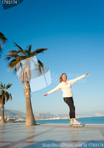 Image of Beach promenade skating