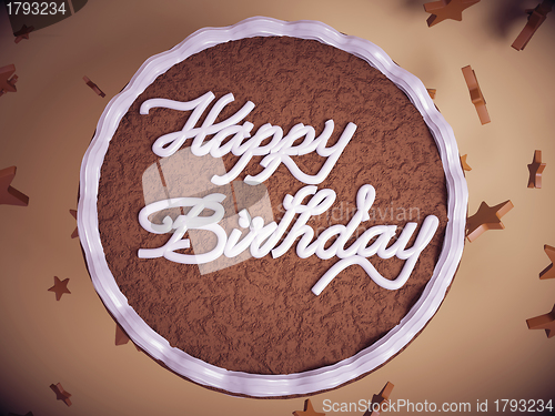 Image of Greetings: cake with colorful background and stars