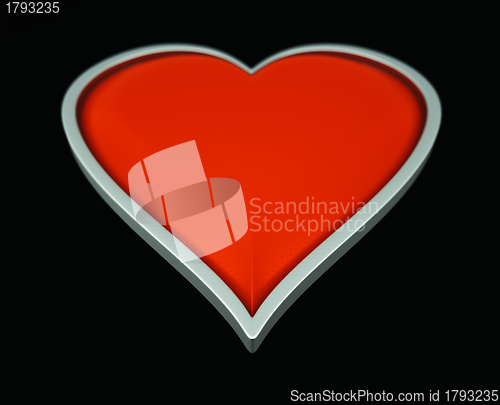 Image of Card suits: hearts with gray framing over black
