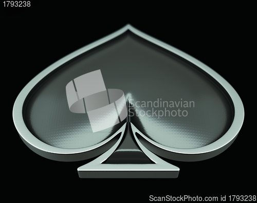 Image of Card suits: spades with gray framing over black