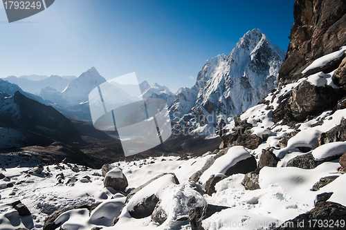 Image of Cho La pass and sunrise in Himalayas